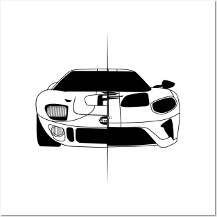 GT40 Black Outline Posters and Art